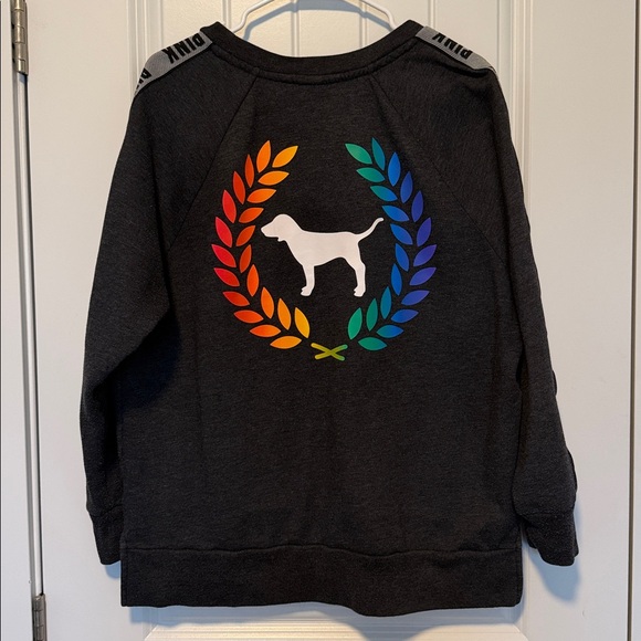 Victoria’s Secret Pink Rainbow Crest Sweatshirt Sz M - Picture 8 of 10